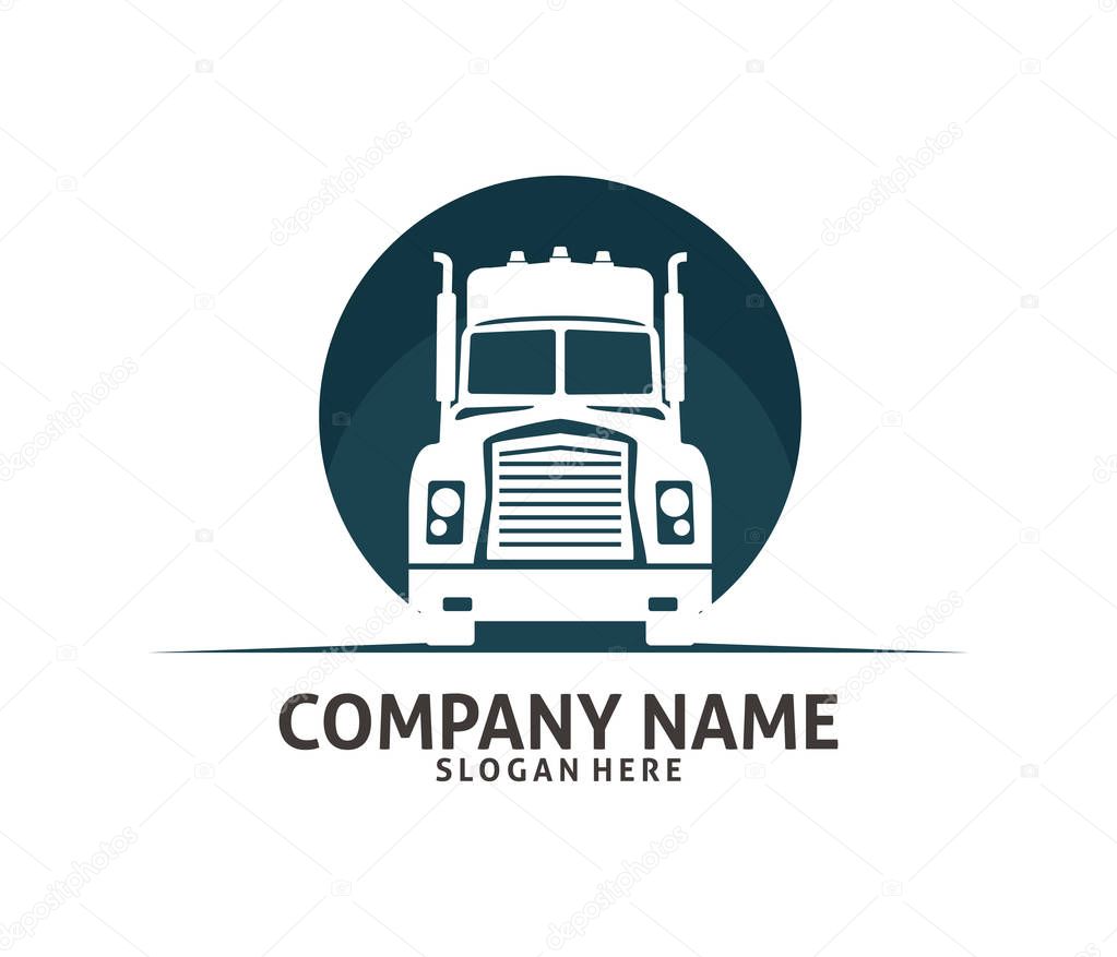 Truck logistic cargo expedition delivery vector logo design