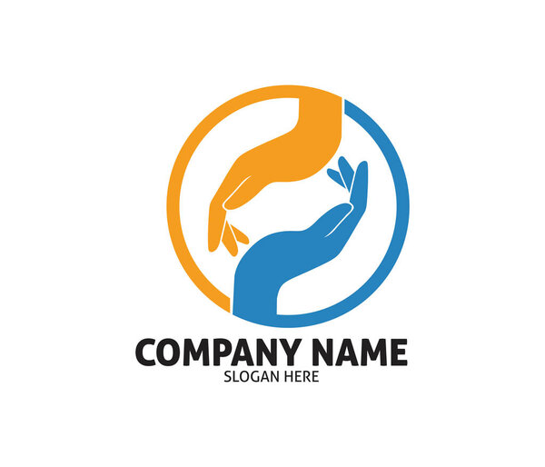 hope hand charity love compassion vector logo design