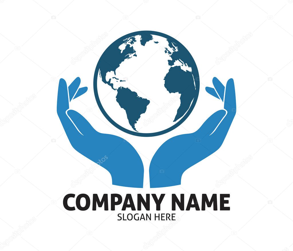 Hope hand charity love compassion vector logo design template