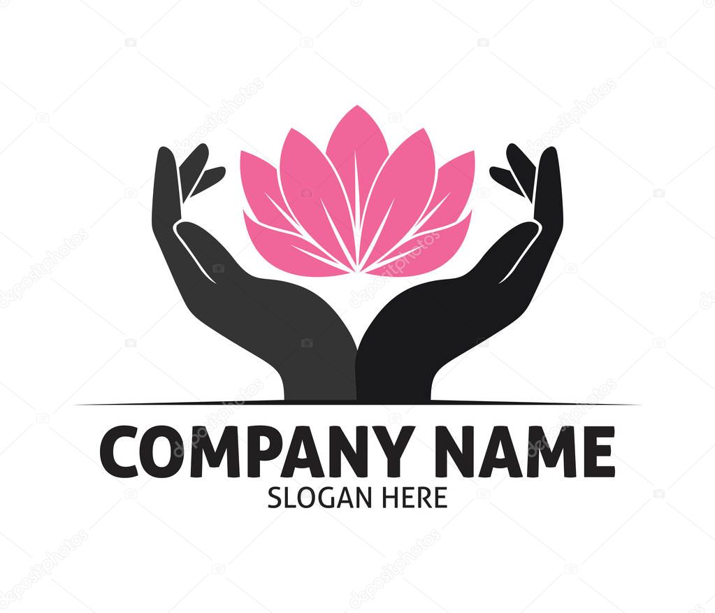 Hope hand charity love compassion vector logo design template