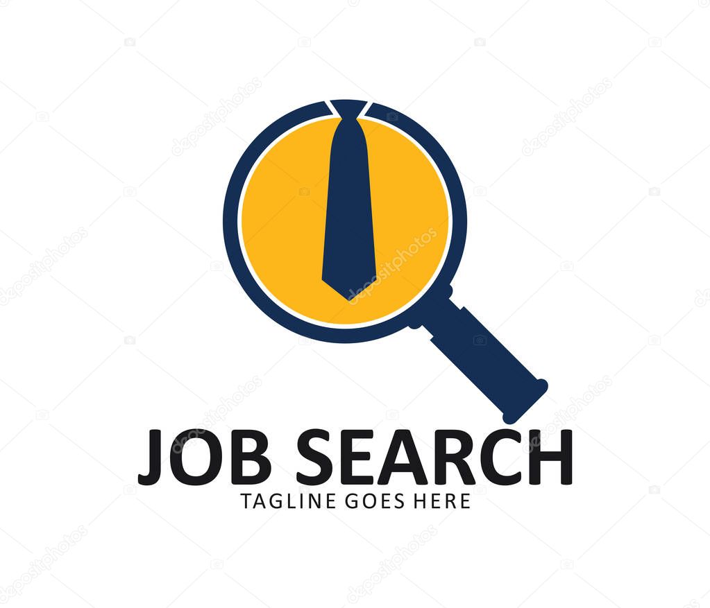Job vacancy work search vector logo design template