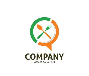 yiyecek ve içecek sosyal medya ağ vektör logo tasarımı