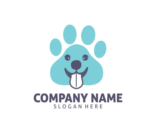 Pet cat dog clinic shop adoption vector logo design — Stock Vector