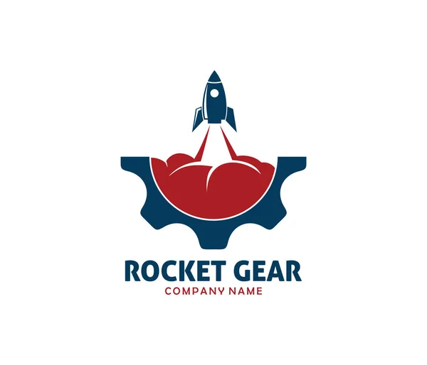 Разработка векторного логотипа ракеты — стоковый вектор
