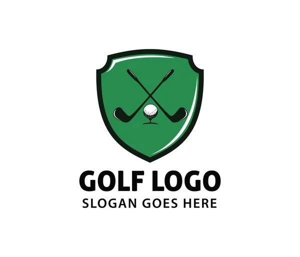 Campo de golf campo de deporte campeonato comunitario liga vector logo diseño — Vector de stock