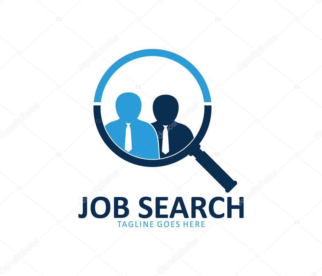 Job vacancy work search vector logo design template