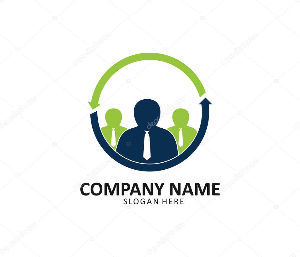 Job vacancy work search vector logo design template
