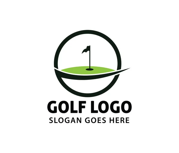 Golf sport course field community championship league vector logo design — Stock Vector