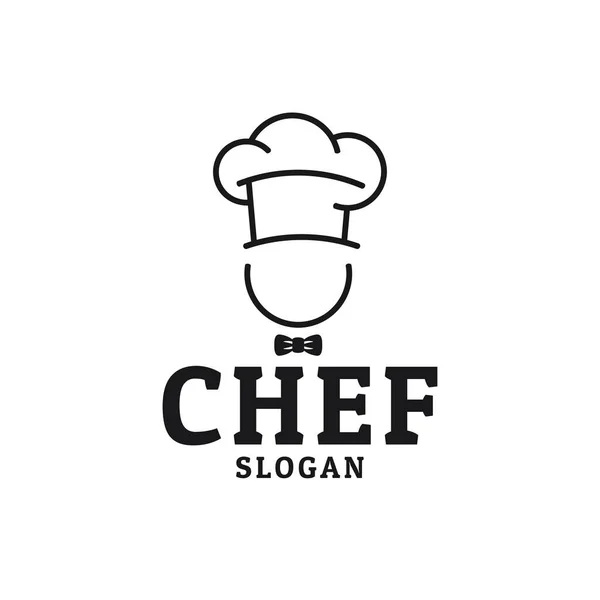Şef şapkası bıyıklı restoran vektör logosu tasarımlı. — Stok Vektör