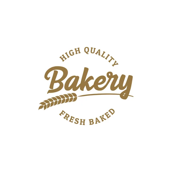 Typografia piekarnicza z pszenicą pod nim dla projektu logo wektora restauracji — Wektor stockowy