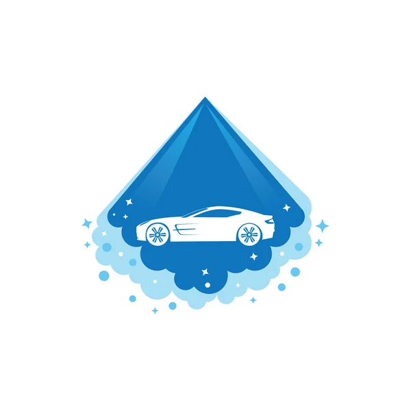 Autó test teljesítmény tisztítás és mosás szolgáltatás vektor logó tervezés — Stock Vector