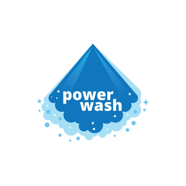 Waterdruk wassen en schoonmaken dienst vector logo ontwerp — Stockvector