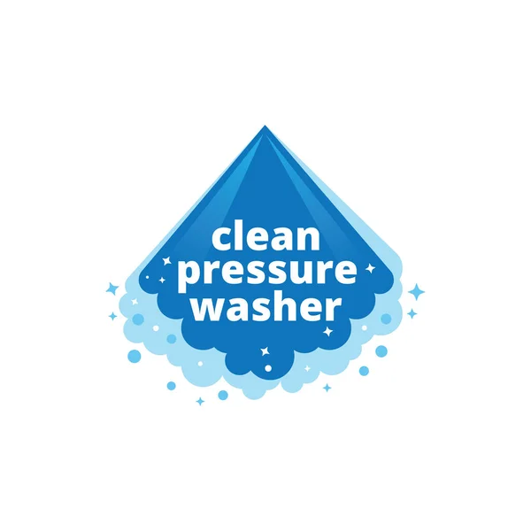 Su basıncı yıkama ve temizlik hizmeti vektör logosu tasarımı — Stok Vektör