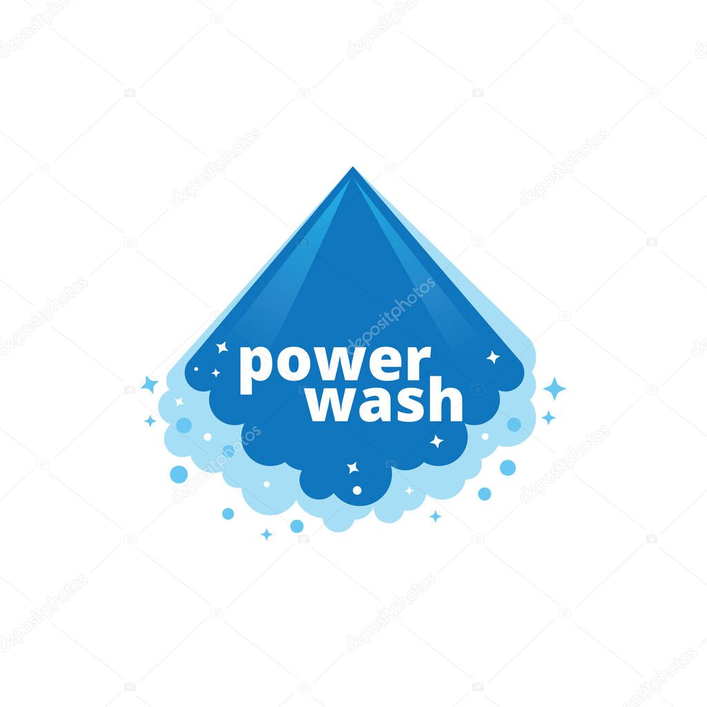 Water pressure washing and cleaning service vector logo design template