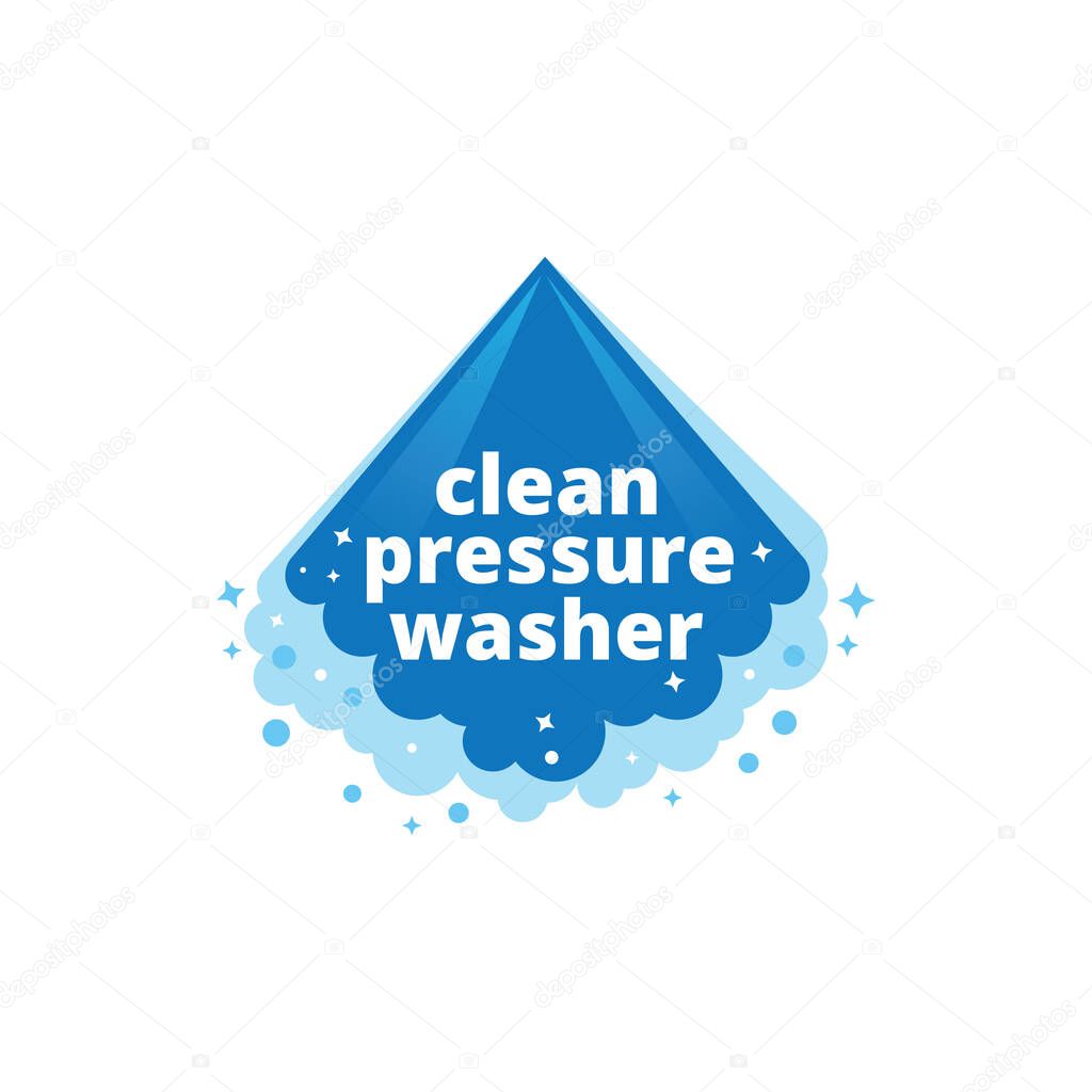 Water pressure washing and cleaning service vector logo design template