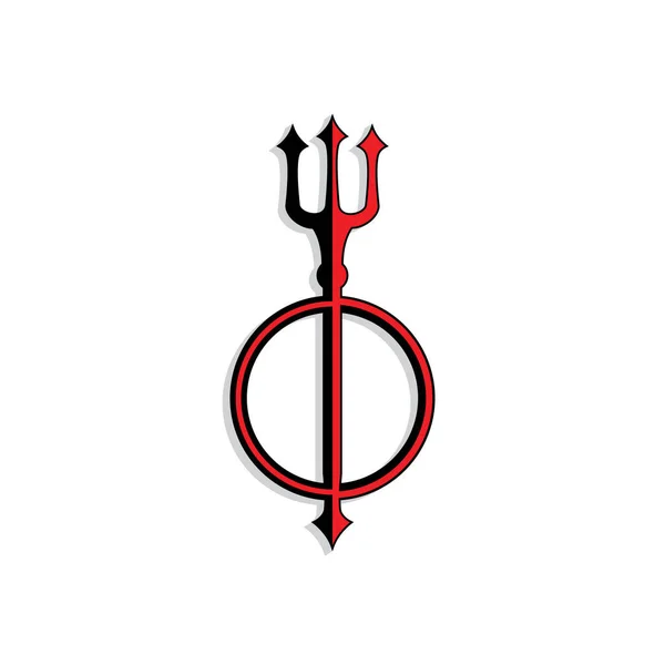 Мистическое копьё с векторным логотипом круга — стоковый вектор