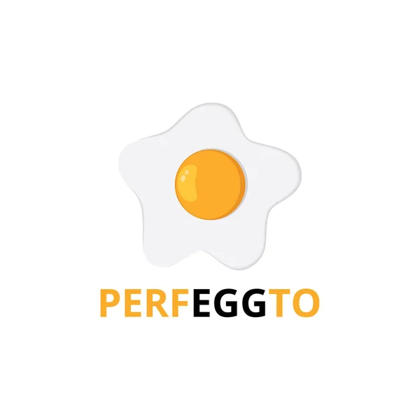 Сонячна сторона вгору смажене варене яйце Векторний дизайн логотипу ілюстрація — стоковий вектор