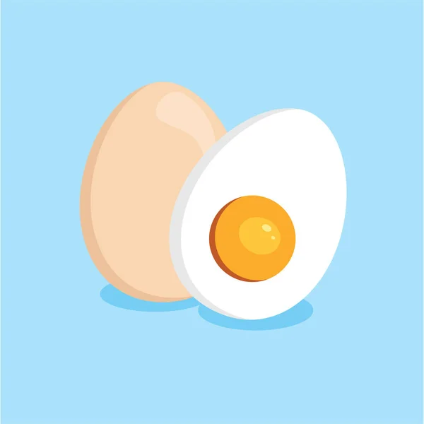 Gekochtes Ei halbiert Vektor Logo Design Illustration — Stockvektor