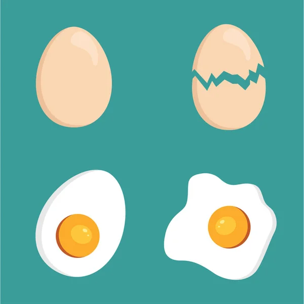 Солнечная сторона вверх и мягкое вареное яйцо с треснутой оболочкой векторного логотипа рисунок — стоковый вектор