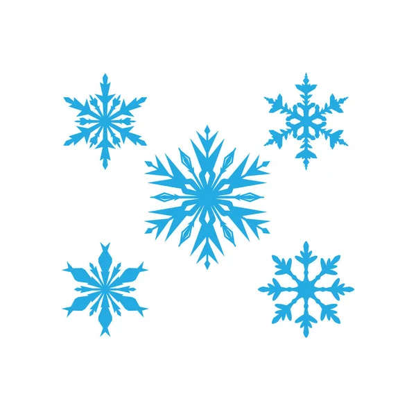 Baskı için mavi, eşsiz, detaylı ve muhteşem kar tanesi vektörü Noel teması — Stok Vektör
