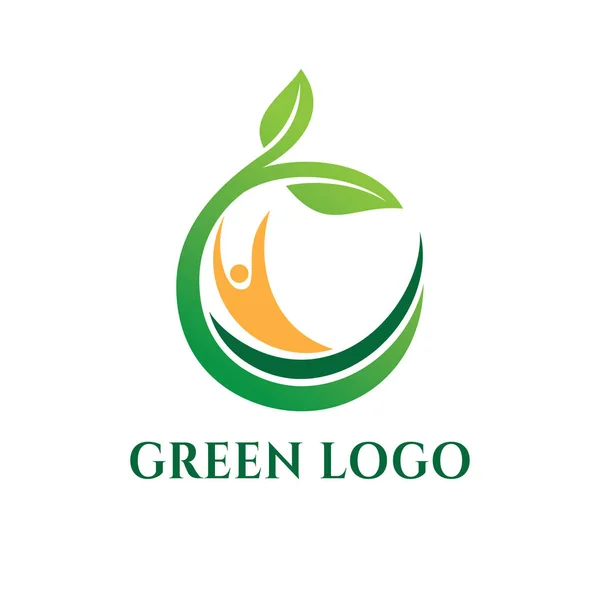 Zdravá zelená výživa pro krásu a bylinkovou medicínu vektorové logo design — Stockový vektor