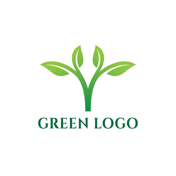 Foglia verde organica per l'agricoltura botanica scienza vettoriale logo design — Vettoriale Stock