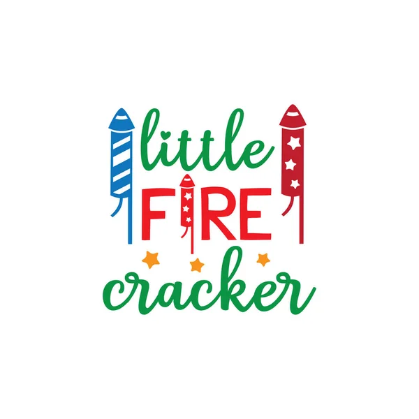 Little Fire Cracker Familie Baby und Kind lustige Wortspiel Vektor-Grafik-Design für Schneidemaschine Handwerk und Druck — Stockvektor