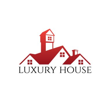 Lüks ev gayrimenkul, kule satış pazar vektör logosu tasarımı.