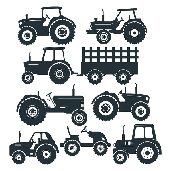 Сельскохозяйственный трактор простой, простой и высокое качество деталей для бумажного ремесла, режущей машины и печати векторных файлов дизайн — стоковый вектор