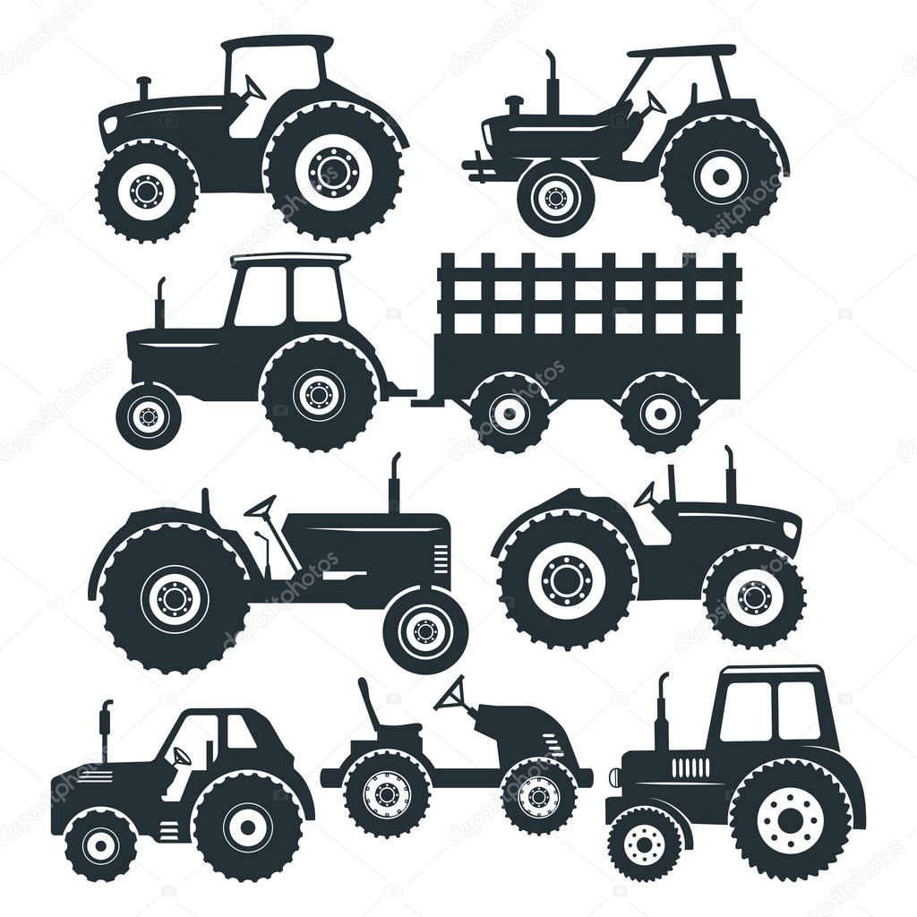 Farm tractor simple, easy, and high quality detail for paper craft, cutting machine and printable vector file design template