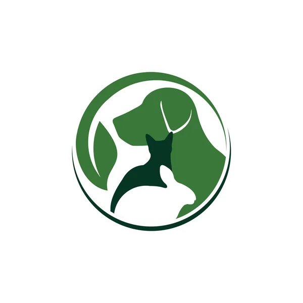 Pet veterinarian clinic and treatment vector logo design — Stock Vector