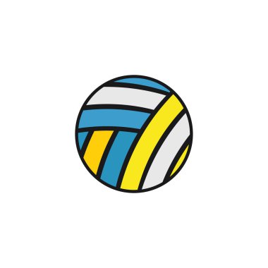 Beyaz arkaplanda voleybol ekipmanı illüstrasyon vektör tasarımı