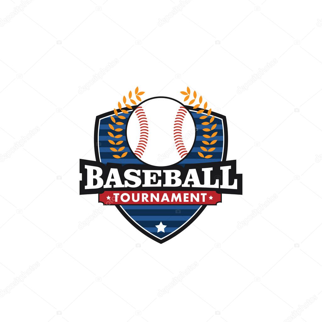 Baseball sport emblem for squad club badge vector logo design template