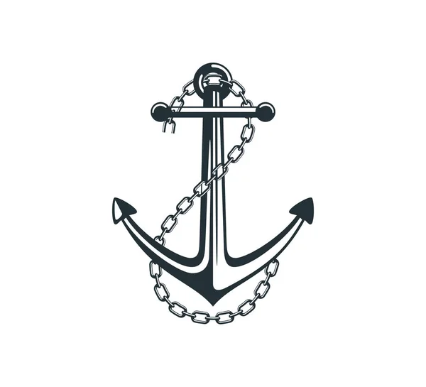 Scheepsanker met stalen ketting vector grafisch ontwerp voor logo en illustratie — Stockvector