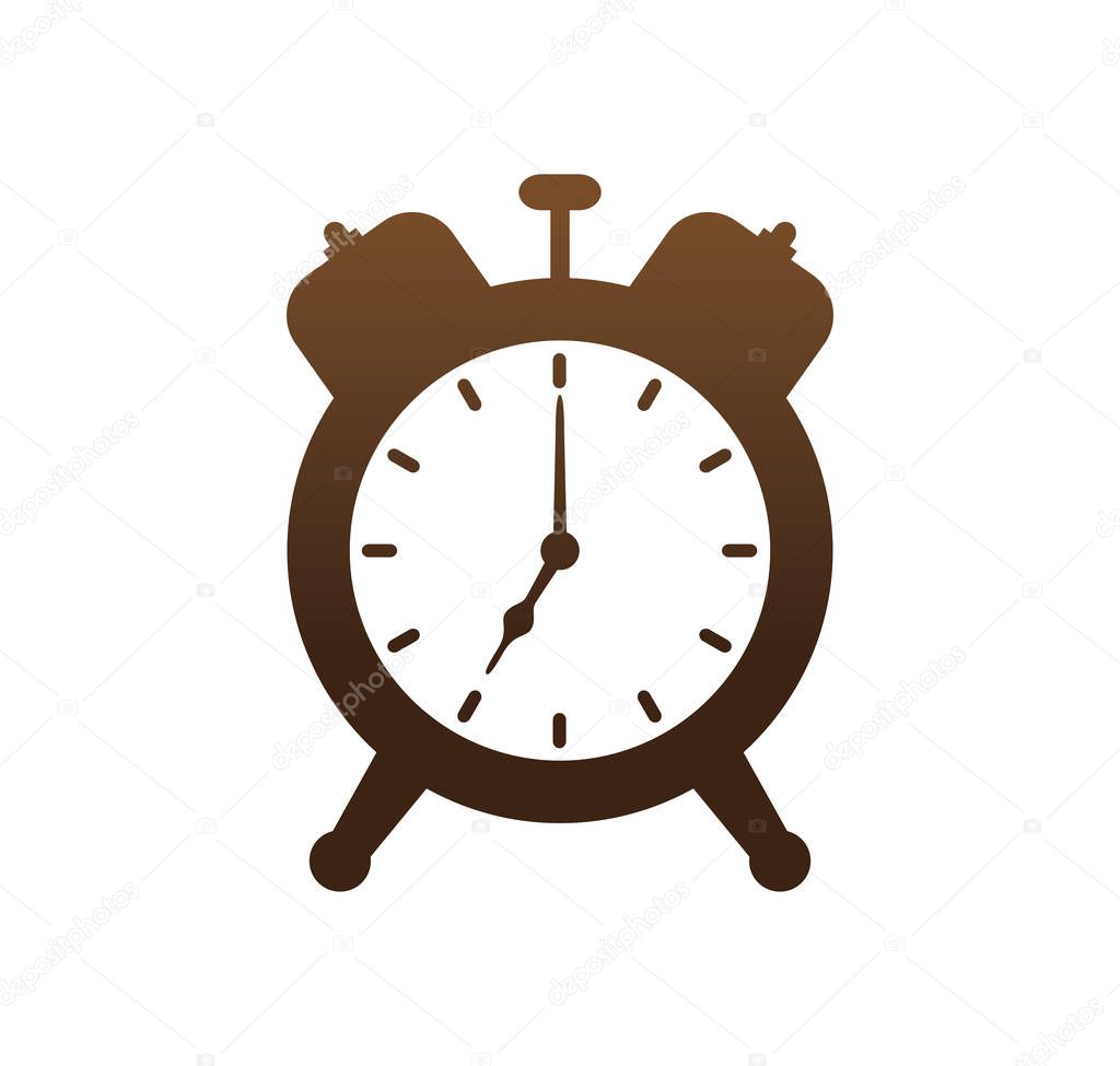 Analog and digital alarm clock vector logo design illustration template