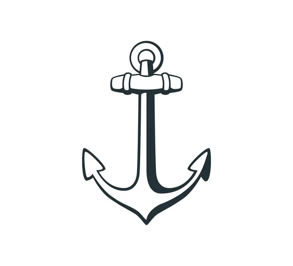 Projekt graficzny wektora kotwicy statku dla logo i ilustracji — Wektor stockowy