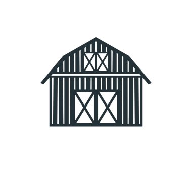 Arka bahçedeki çiftlik evi depolama hangar vektör logosu tasarımı