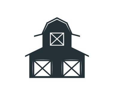 Arka bahçedeki çiftlik evi depolama hangar vektör logosu tasarımı