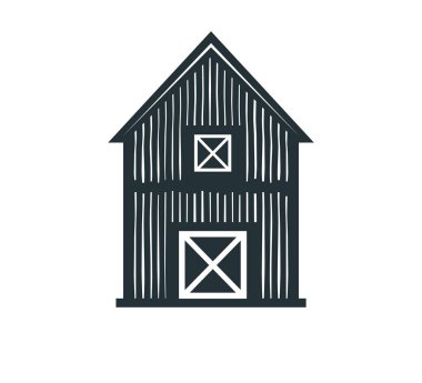Arka bahçedeki çiftlik evi depolama hangar vektör logosu tasarımı