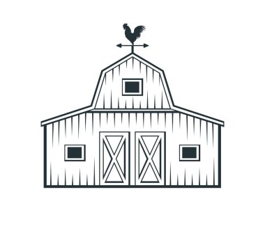 Arka bahçedeki çiftlik evi depolama hangar vektör logosu tasarımı