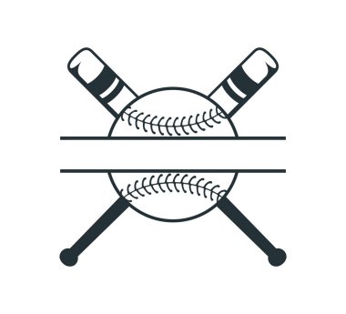 beyzbol softball malzemesi. Rozet adı vektör logosu grafik tasarımı