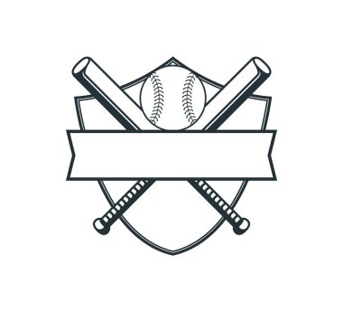 beyzbol softball malzemesi. Rozet adı vektör logosu grafik tasarımı