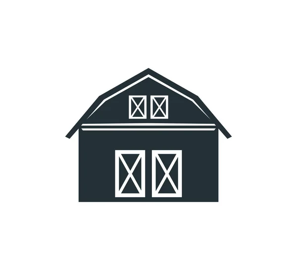 Achtertuin schuur boerderij opslag hangar vector logo ontwerp — Stockvector