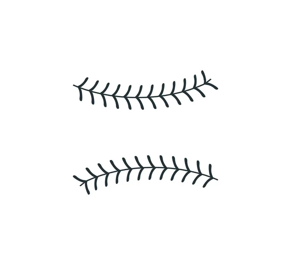 Bisbol softball ball stitch vector desain grafis - Stok Vektor