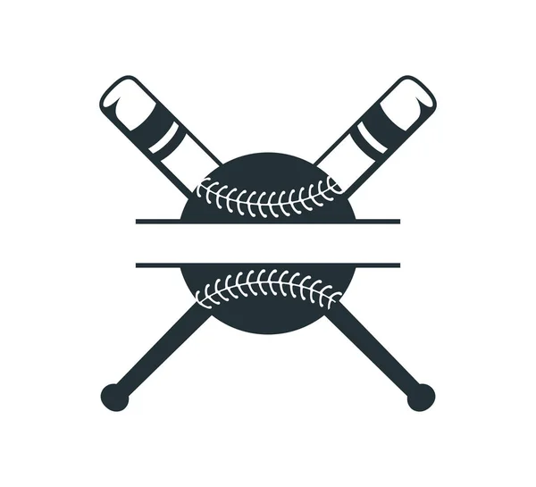 Baseball Softball Sachen Split Abzeichen Name Vektor Logo Grafik Design — Stockvektor