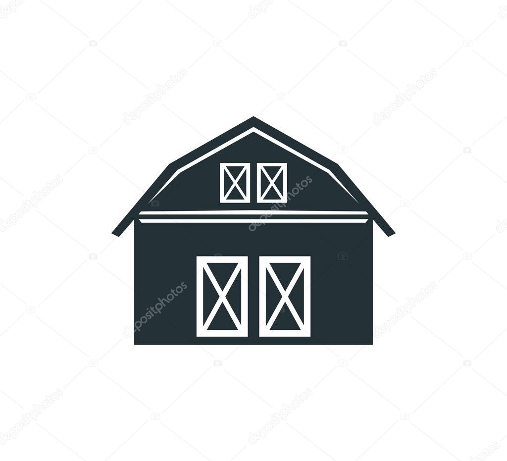 backyard barn farm house storage hangar vector logo design