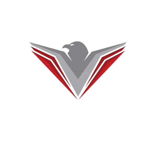 Open wing eagle falcon vector logo design — Stock Vector