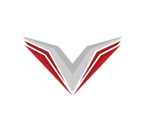 ウイングベクトルのロゴデザインの抽象文字v — ストックベクタ