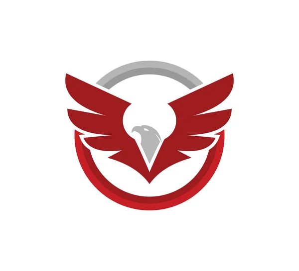 Open wing eagle falcon vector logo design — Stock Vector