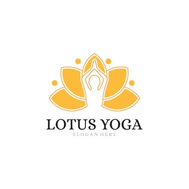 Lotus yoga egzersiz vektör logosu tasarımı